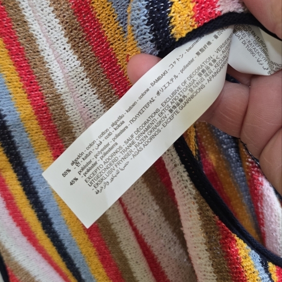 Zara Retro Rainbow Knit Wide-leg Jumpsuit with Side Cutouts Large - Picture 10 of 10